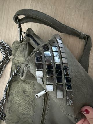 Bolso mujer verde con cadena