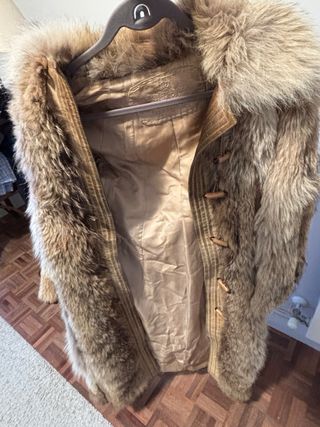 Abrigo largo piel lobo americano