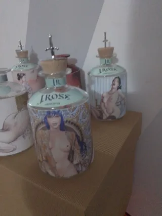 Set 6 bottiglie Gin J.Rose vuote Milo Manara Palma