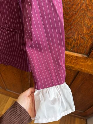 Blazer donna righe bordeaux/viola