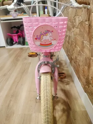 Bicicleta niña 14 rosa con cesta