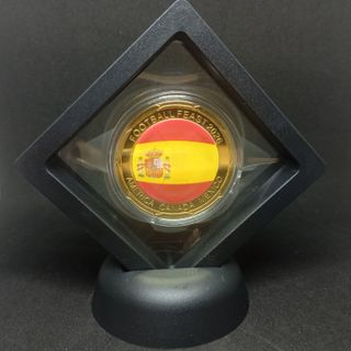 SELECCIÓN ESPAÑOLA MONEDA BAÑO DE ORO + EXPOSITOR