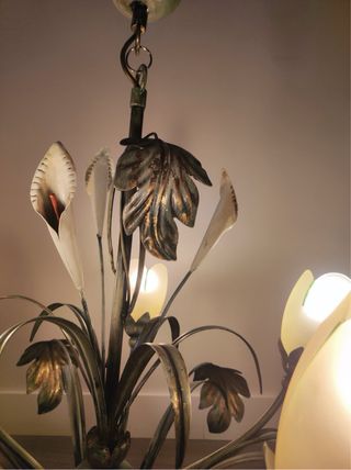 Lámpara de techo 5 brazos floral