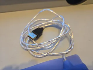 Teclado enrollable de goma azul y blanco