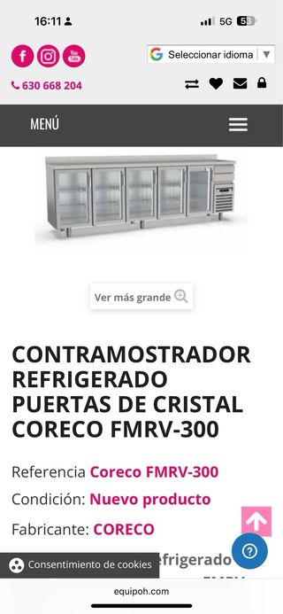 Mostrador refrigerado expositor