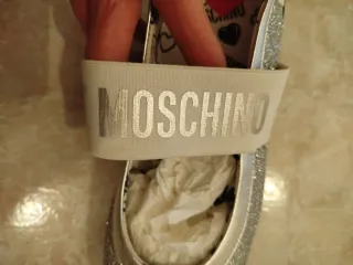 Love Moschino Scarpe Argento e Bianche