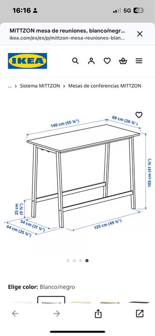 Mesa alta Ikea MITTZON