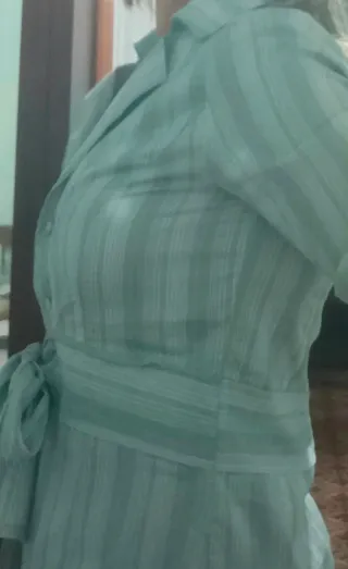 Camisa de mujer rayas turquesa