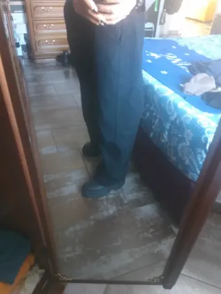 Jeans vita alta gamba larga