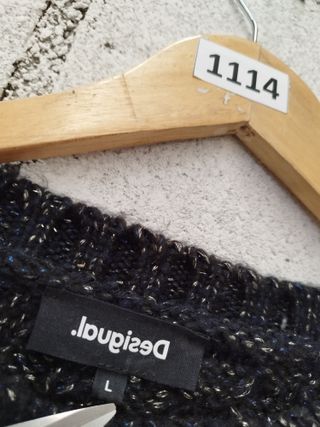 Jersey Desigual Mujer Negro y Plateado