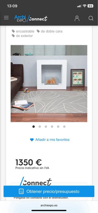 Chimenea de bioetanol de cristal y metal