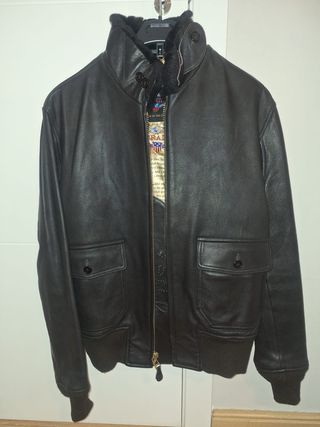 Chaqueta de Piel SKYRAIDER Marrón Nueva