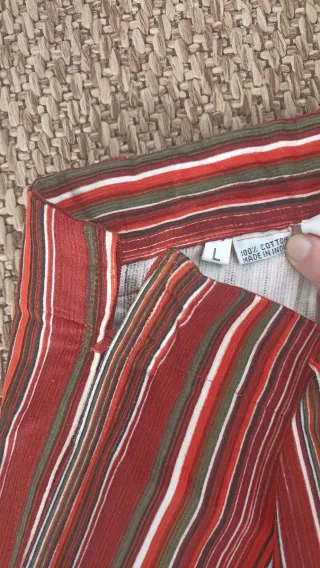 Pantalón vintage de pana y pata ancha de rayas