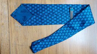 Corbata Dior Seda Azul y Dorada