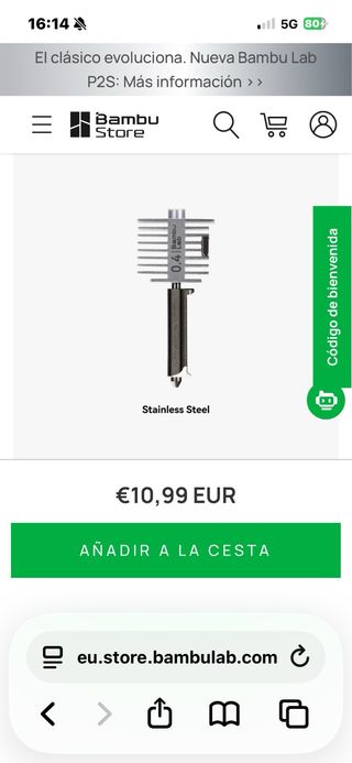 Pack 7 Boquillas Bambulab A1/A1 mini