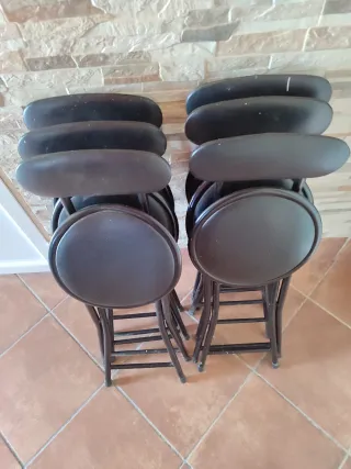 Sillas plegables metálicas negras