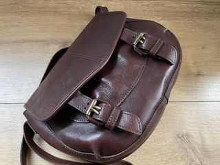 Bolso bandolera de piel marrón