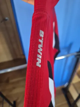 Maillot Ciclismo Niño Manga Larga Rojo