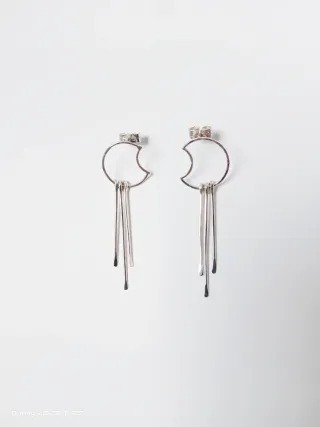 Pendientes largos ,hecho a mano en plata de ley