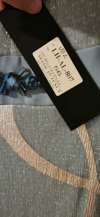 Abito lungo Hassler blu e argento