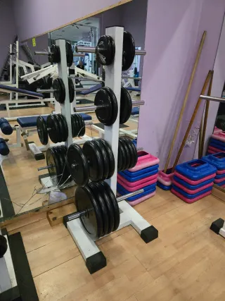 Jaula Sentadillas + Barra + 100kg Discos