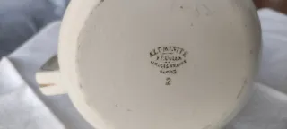 Tetera Limoges Porcelana Flores Doradas