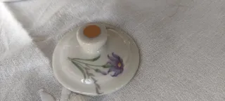 Tetera Limoges Porcelana Flores Doradas