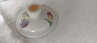 Tetera Limoges Porcelana Flores Doradas