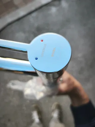 Grifo baño sobre encimera plata