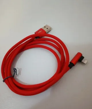 Cable Carga Lightning Ángulo 90° Rojo