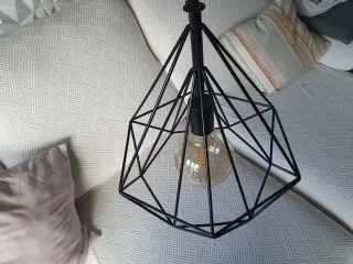 Lámpara colgante jaula negra
