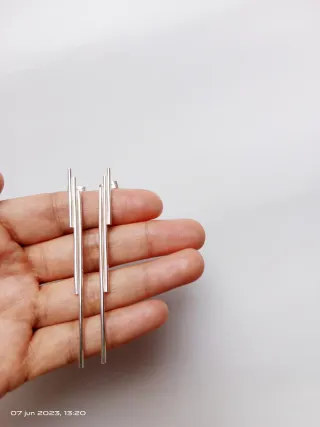 Pendientes largos ,hecho a mano en plata de ley