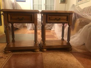 Cabecero cama matrimonio + 2 mesillas madera