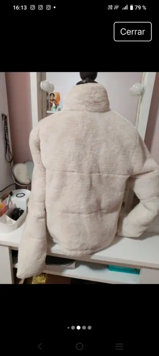 Abrigo de pelo beige talla única nueva