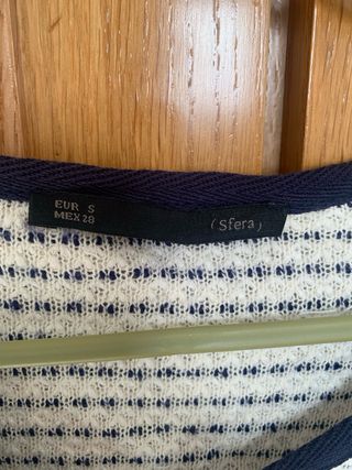 Chaqueta tweed Sfera · Blanco y azul· Talla M