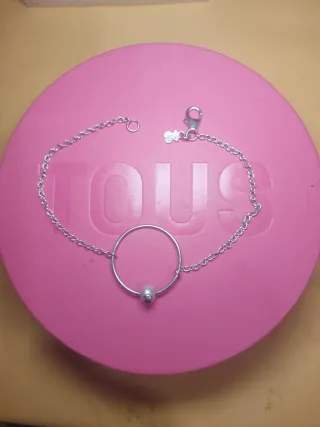 Pulsera Tous Plata Fina Aro y Perla