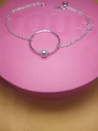 Pulsera Tous Plata Fina Aro y Perla