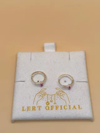 Pendientes Plata 925 Rosa Fucsia