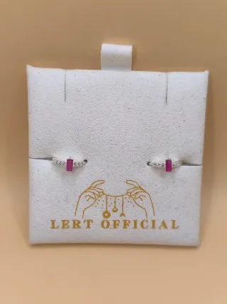 Pendientes Plata 925 Rosa Fucsia