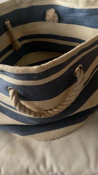 Capazo plegable rayas azules