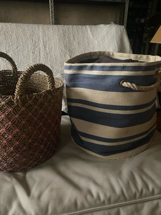 Capazo plegable rayas azules