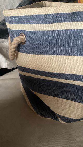 Capazo plegable rayas azules