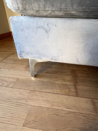 Sofá Chaiselong Gris Terciopelo