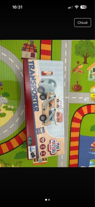 Bisarca in legno per macchinine