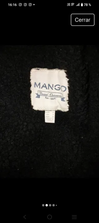 Abrigo piel sintética negro