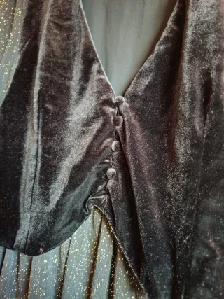 Vestido Zara Negro Brillantina Terciopelo S