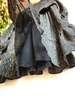 Vestido Zara Negro Brillantina Terciopelo S