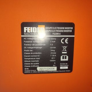 Grupo electrógeno Feider FG2200i-A