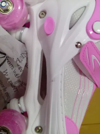 Patines rosas y blancos talla ajustable