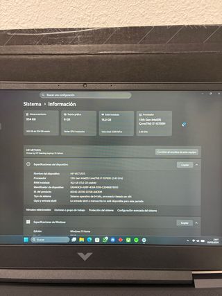 Portátil Gaming HP Victus i7 RTX 4060 16GB 1TB